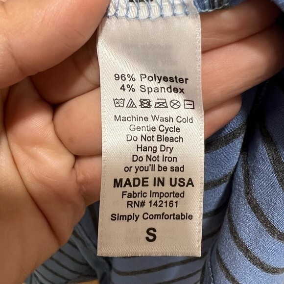 NWT Lularoe Blue & Charcoal Striped Maria Maxi Dress in Women's Size Small (6-8) - Picture 5 of 7